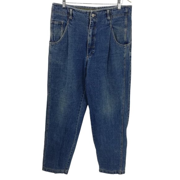 Vintage Other - Vintage Cotler Waistless Pleated Baggy Tapered Jeans Size 36 x 32 90s Cotton